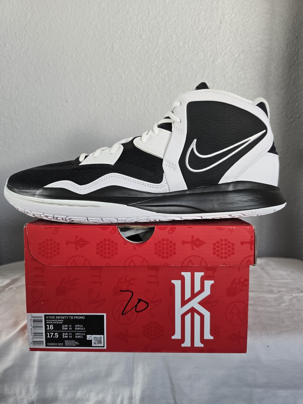 Nike Kyrie Infinity TB Promo Black & White High-Top Basketball Shoes
